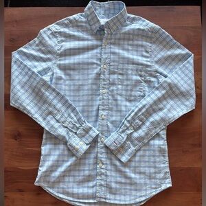 Stylish Blue Plaid Men's Button Down Shirt